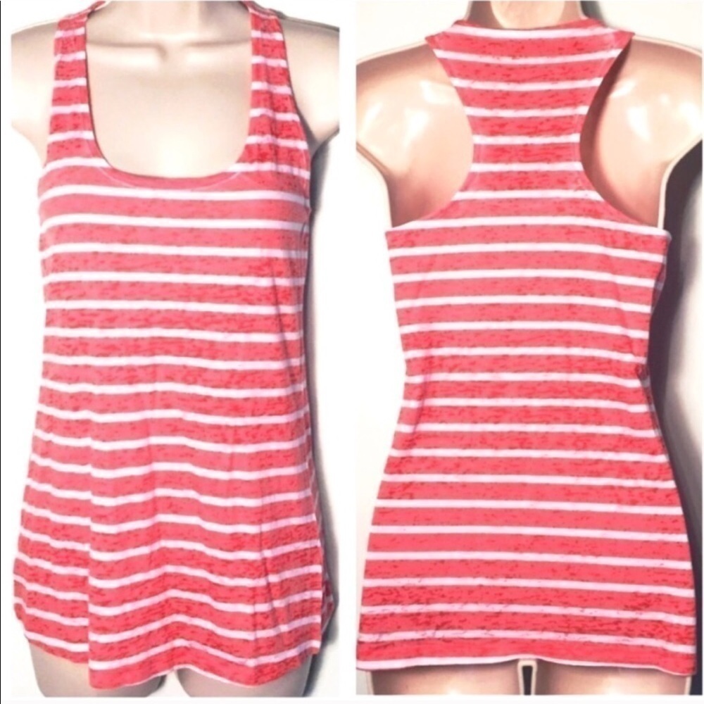 Delia’s distressed striped racerback tank